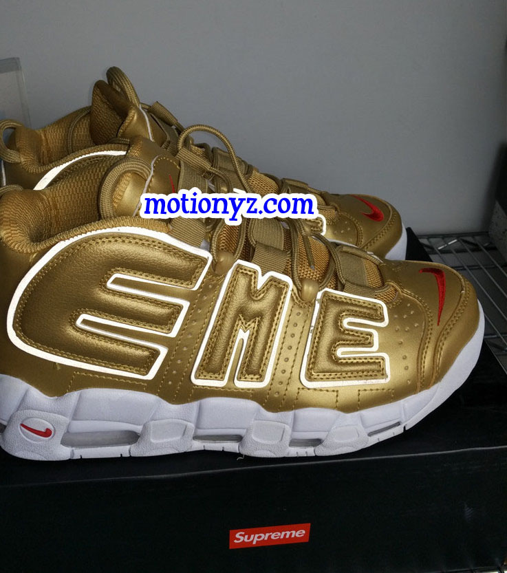 Supreme x Nike Air More Uptempo Gold